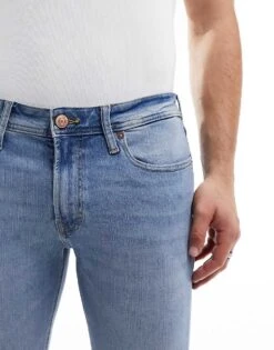 Jack & Jones Essentials Liam Skinny Fit Jean In Light Wash Blue For Men Blue Denim -Men Style Shop 204718561 3