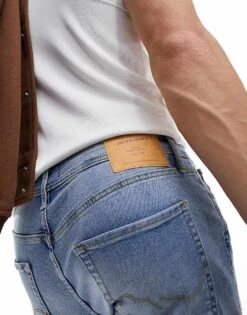 Jack & Jones Essentials Liam Skinny Fit Jean In Light Wash Blue For Men Blue Denim -Men Style Shop 204718561 4