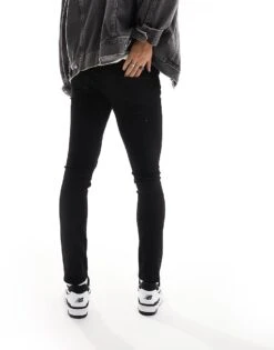 Jack & Jones Essentials Liam Skinny Fit Jean In Black For Men Black Denim -Men Style Shop 204718674 2