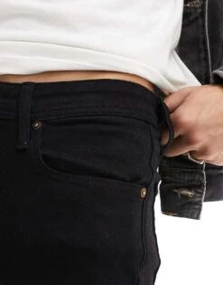 Jack & Jones Essentials Liam Skinny Fit Jean In Black For Men Black Denim -Men Style Shop 204718674 3