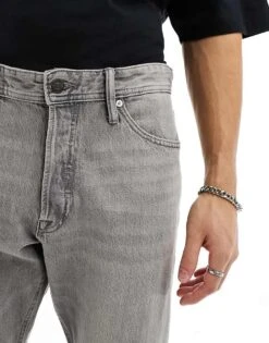 Jack & Jones Intelligence Chris Loose Fit Jeans In Grey For Men Grey Denim -Men Style Shop 204726981 4
