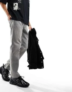 Jack & Jones Intelligence Chris Loose Fit Jeans In Grey For Men Grey Denim -Men Style Shop 204726981 5