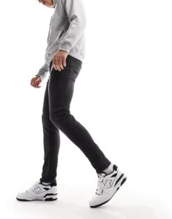 Jack & Jones Liam Skinny Jeans In Washed Black For Men -Men Style Shop 204782391 4