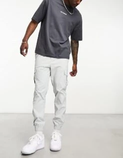 Jack & Jones Intelligence Poly Cargo Trouser In Grey For Men High Rise -Men Style Shop 204909742 3