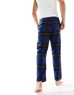 Jack & Jones Brushed Check Bottoms In Blue For Men Blue Depths -Men Style Shop 204913632 4