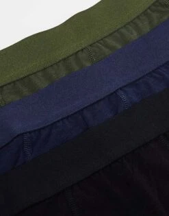 Jack & Jones 3 Pack Trunks In Bamboo Khaki & Black For Men Forest Night -Men Style Shop 204913670 4