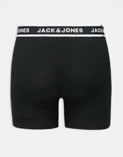 Jack & Jones 3 Pack Long Trunks In Black For Men -Men Style Shop 204914168 4