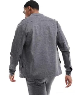 Jack & Jones Premium Slim Jersey Suit Jacket In Grey For Men Grey Melange -Men Style Shop 204955803 4