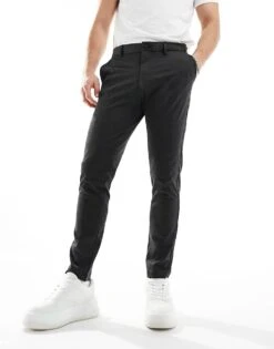 Jack & Jones Intelligence Marco Slim Fit Smart Trouser In Dark Grey For Men Dark Grey Melange -Men Style Shop 204956003 4