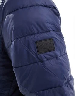 Jack & Jones Puffer Jacket With Hood In Navy For Men -Men Style Shop 205199866 4