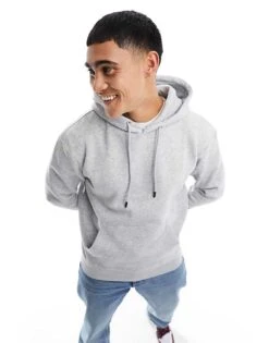 Jack & Jones Oversized Hoodie In Light Grey For Men Light Grey Marl -Men Style Shop 205204487 1 lightgreymarl 1