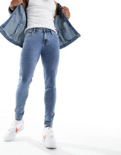 Jack & Jones Pete Tapered Jeans In Mid Blue For Men -Men Style Shop 205485473 5