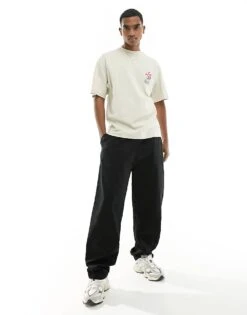 Jack & Jones Super Oversized T-shirt With Milano In Beige For Men Moonbeam -Men Style Shop 205502313 3