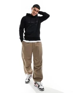 Jack & Jones Embroidered Logo Hoodie In Black For Men -Men Style Shop 205611495 4