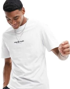 Jack & Jones Oversized T-shirt With Originals Print In White For Men -Men Style Shop 205657072 1 white 1