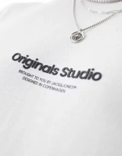 Jack & Jones Oversized T-shirt With Originals Print In White For Men -Men Style Shop 205657072 2