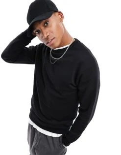 Jack & Jones Oversized Sweat In Black For Men