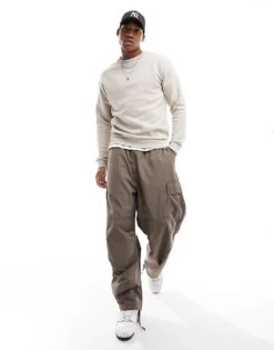 Jack & Jones Oversized Sweat In Beige For Men Moonbeam -Men Style Shop 205657215 3