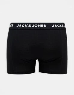 Jack & Jones 3 Pack Trunks In Black With Logo Waistband For Men -Men Style Shop 205685013 3