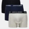 Jack & Jones 3 Pack Trunks In Multi Grey With Logo Waistband For Men Black Blue Nights -Men Style Shop 205685122 1 blackbluenights
