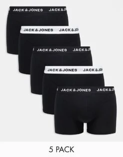 Jack & Jones 5 Pack Trunks In Black And White With Logo Waistband For Men Black And White Wb -Men Style Shop 205697963 1 blackandwhitewb 1