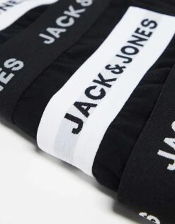 Jack & Jones 5 Pack Trunks In Black And White With Logo Waistband For Men Black And White Wb -Men Style Shop 205697963 2