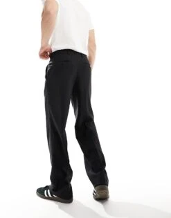 Jack & Jones Wide Leg Pleat Front Smart Trouser In Black For Men -Men Style Shop 205728116 3