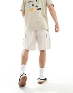 Jack & Jones Loose Cargo Short In Off White For Men Moonbeam -Men Style Shop 205761039 4