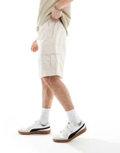 Jack & Jones Loose Cargo Short In Off White For Men Moonbeam -Men Style Shop 205761039 5