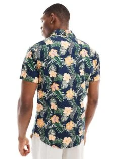 Jack & Jones Floral Shirt In Navy For Men Navy Blazer -Men Style Shop 205761078 2