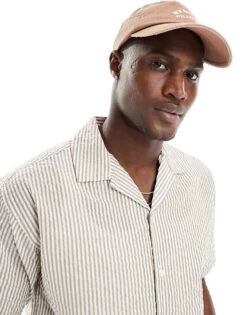 Jack & Jones Seersucker Shirt With Revere Collar In Beige For Men Crockery -Men Style Shop 205761146 3