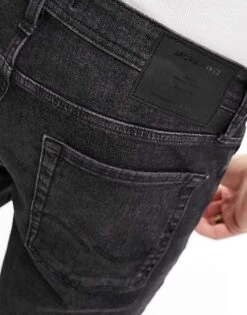 Jack & Jones Mike Tapered Jeans In Washed Black For Men Black Denim -Men Style Shop 205761370 2