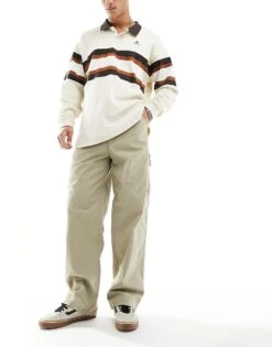 Jack & Jones Wide Fit Carpenter Trouser In Beige For Men Crockery -Men Style Shop 205761554 3