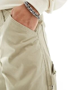 Jack & Jones Wide Fit Carpenter Trouser In Beige For Men Crockery -Men Style Shop 205761554 5