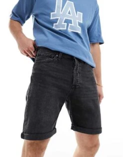 Jack & Jones Relaxed Fit Denim Shorts In Washed Black For Men Black Denim