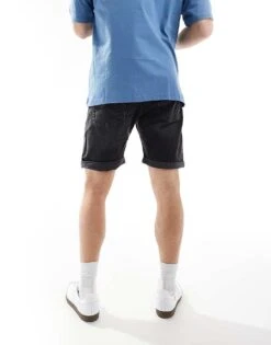 Jack & Jones Relaxed Fit Denim Shorts In Washed Black For Men Black Denim -Men Style Shop 205761602 3