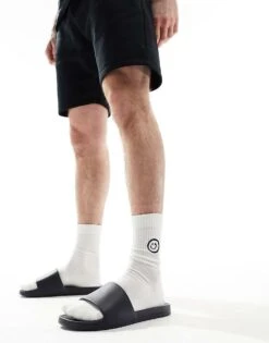 Jack & Jones Slider In Black For Men Anthracite -Men Style Shop 205761650 4