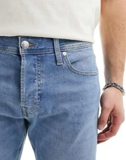 Jack & Jones Mike Tapered Jeans In Light Blue For Men Blue Denim -Men Style Shop 205761691 5