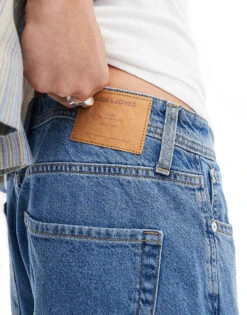 Jack & Jones Alex Baggy Jeans In Mid Blue For Men Blue Denim -Men Style Shop 205761714 4