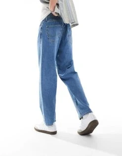 Jack & Jones Alex Baggy Jeans In Mid Blue For Men Blue Denim -Men Style Shop 205761714 5