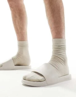 Jack & Jones Slider In White For Men Moonbeam -Men Style Shop 205761722 1 moonbeam 1