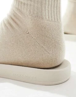 Jack & Jones Slider In White For Men Moonbeam -Men Style Shop 205761722 3