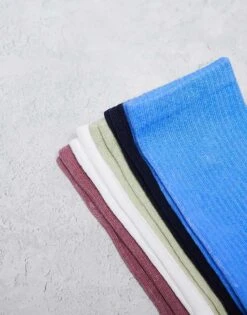 Jack & Jones 5 Pack Sports Socks In Multicolour For Men Mesa Rose -Men Style Shop 205761746 4