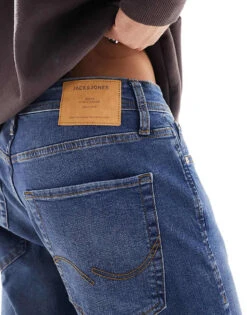 Jack & Jones Mike Tapered Jeans In Mid Blue For Men Blue Denim -Men Style Shop 205761778 4