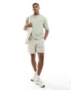 Jack & Jones Knitted Oversize T-shirt In Mint For Men Desert Sage -Men Style Shop 205764488 3