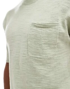 Jack & Jones Knitted Oversize T-shirt In Mint For Men Desert Sage -Men Style Shop 205764488 4