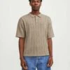 Jack & Jones Knitted Oversize Polo In Beige For Men Crockery -Men Style Shop 205764512 1 crockery