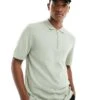 Jack & Jones Knitted Polo With Zip In Mint For Men Desert Sage -Men Style Shop 205764536 1 desertsage