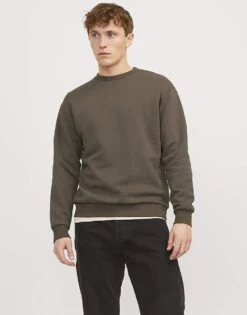 Jack & Jones Oversized Crew Neck Sweatshirt In Mocha For Men Bungee Cord -Men Style Shop 205883806 1 bungeecord 1