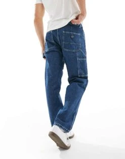 Jack & Jones Eddie Loose Carpenter Jean In Mid Blue Wash For Men Blue Denim -Men Style Shop 205884762 1 bluedenim 1